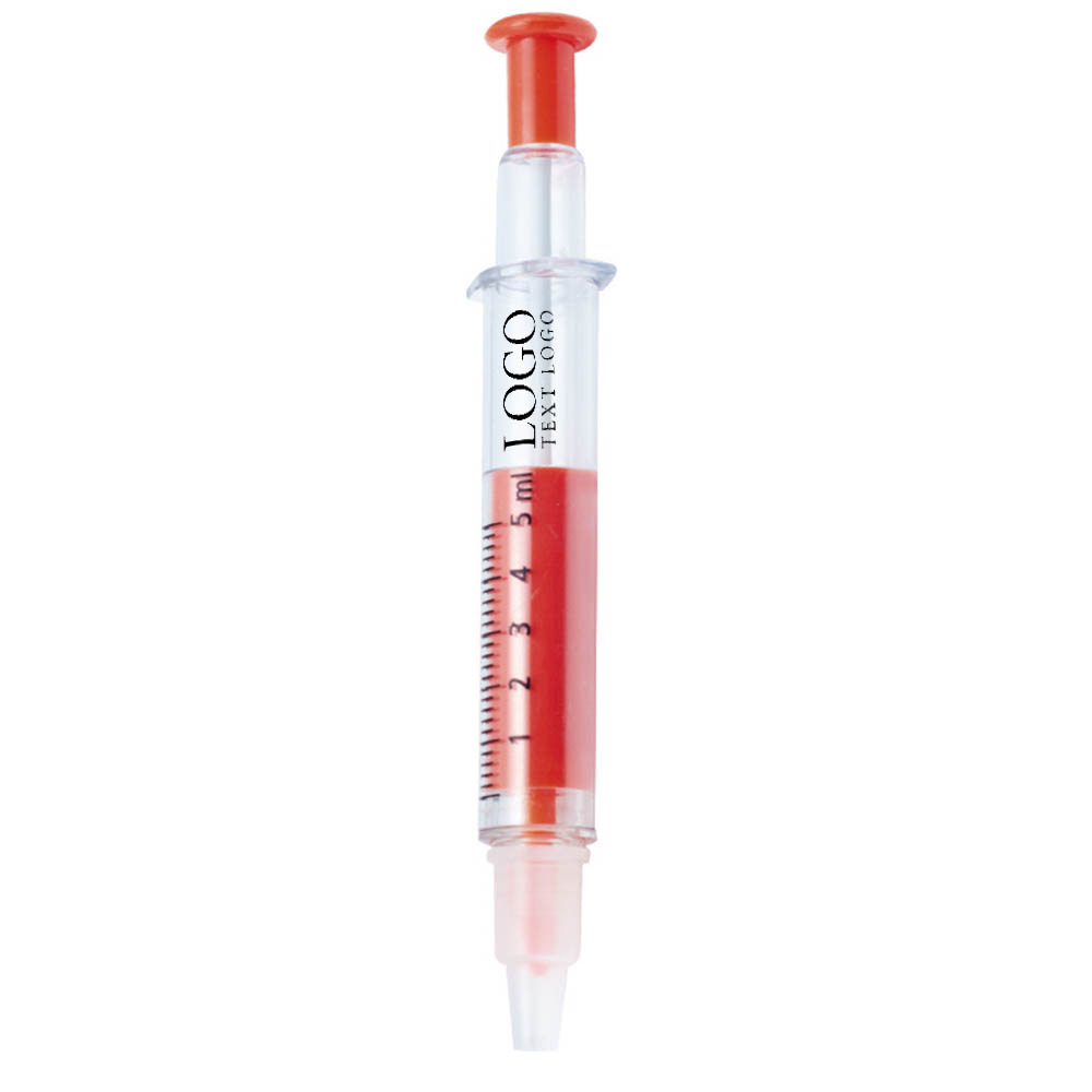 Red Promo Multi Colors Syringe Highlighter Pens With Logo