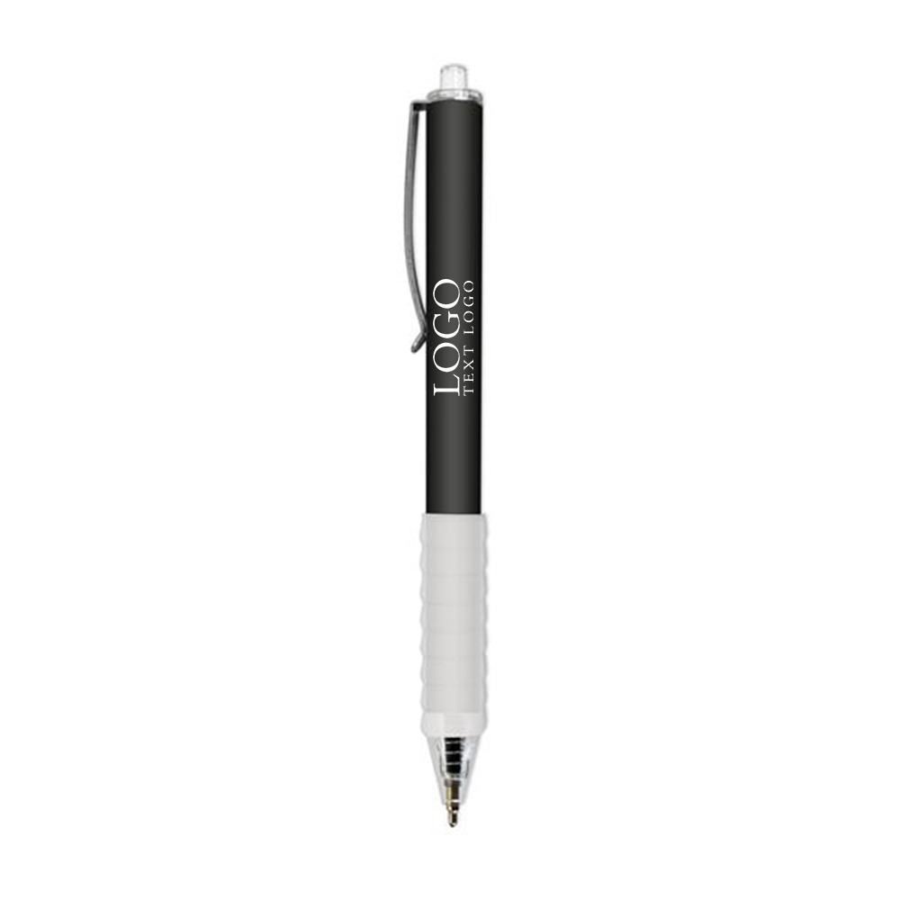 Soft Touch Rubberized Bliss Gel Pen Black with Logo