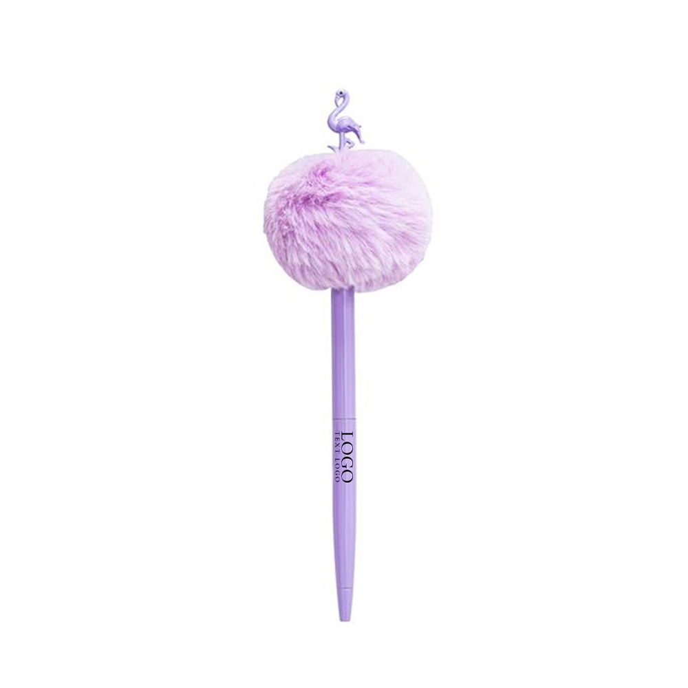 Stylo à bille en bambou avec stylet et logo violet