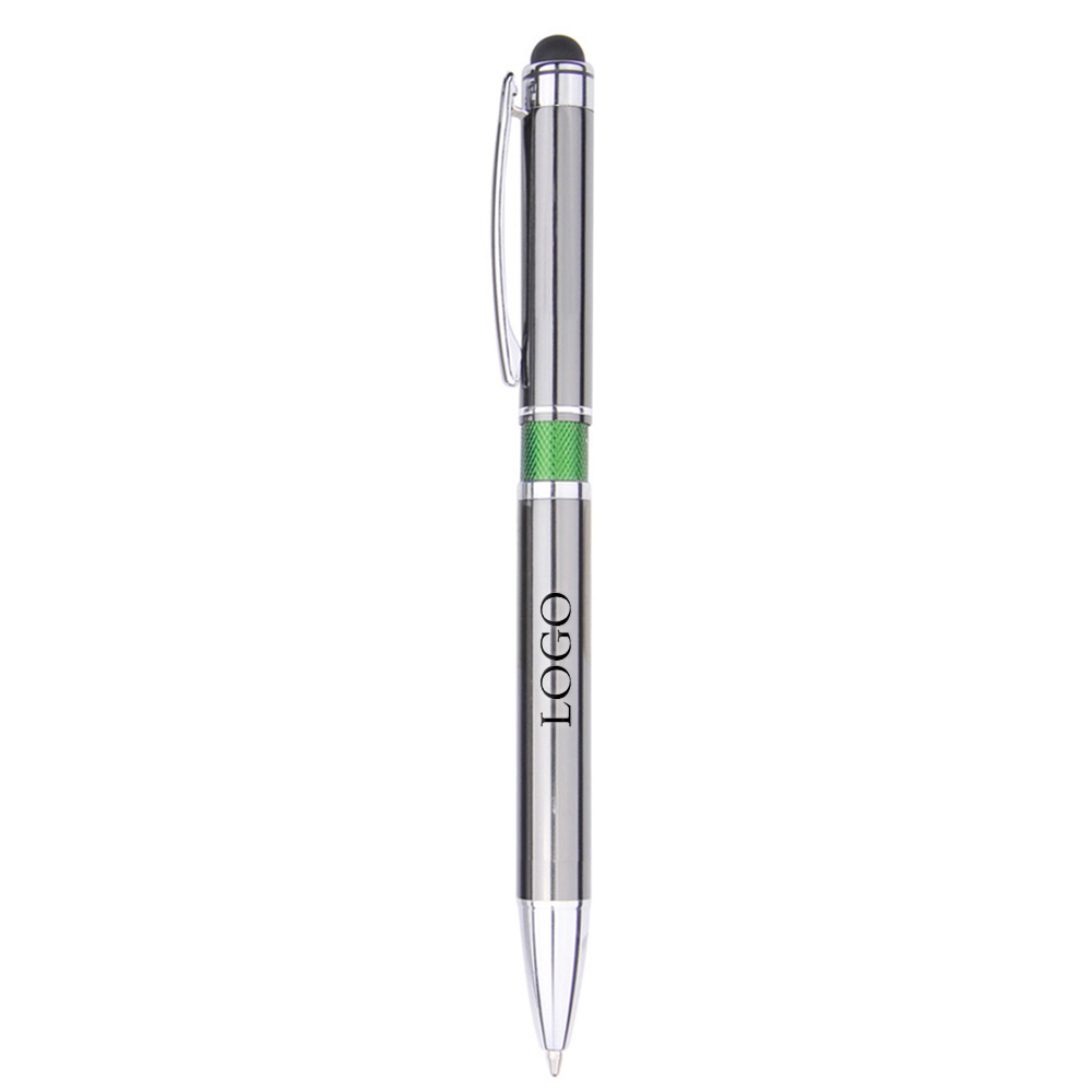 The Exquisitor Stylus Ballpoint Pen Green With Logo