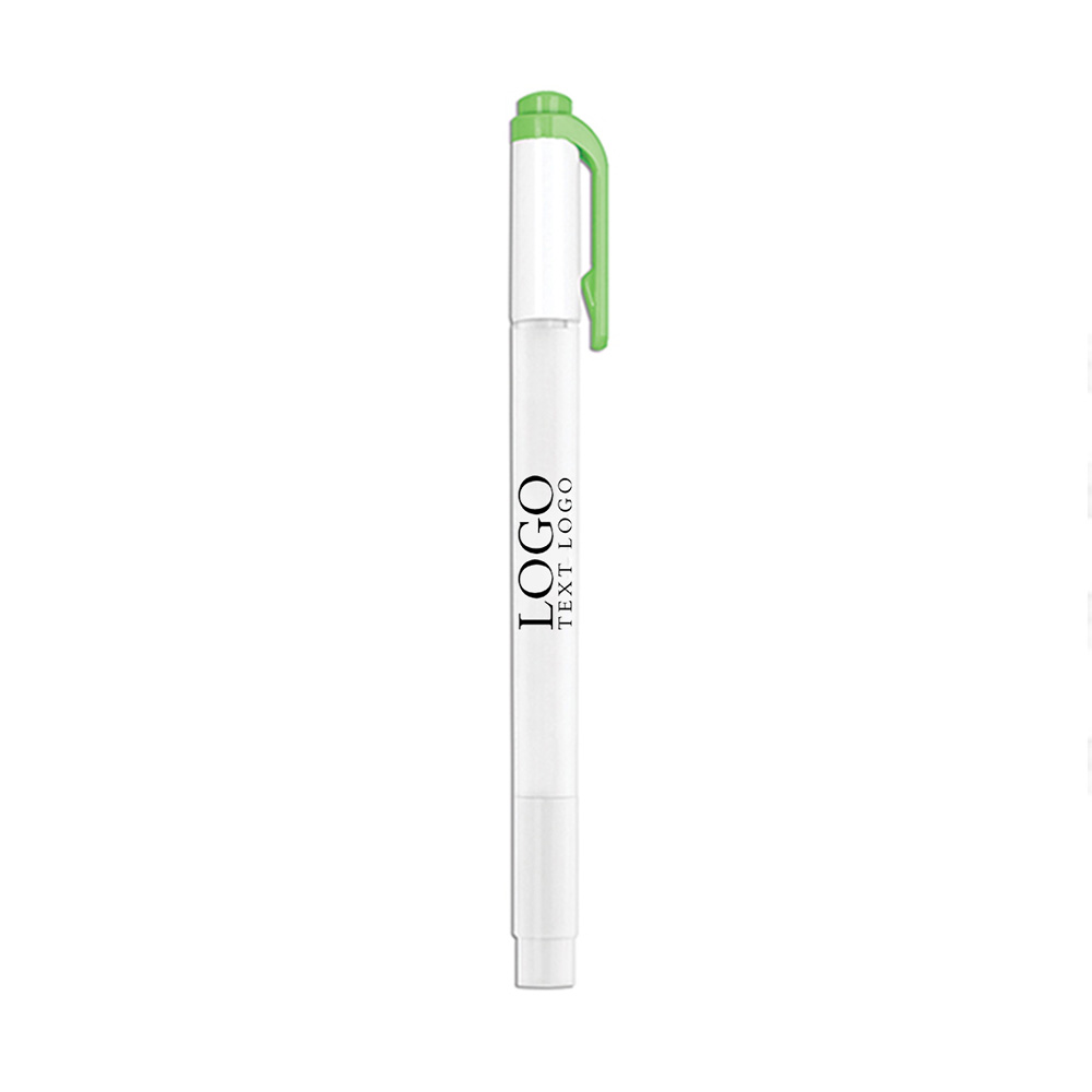 Zebra Double Ended Highlighter and Marker Green with Logo