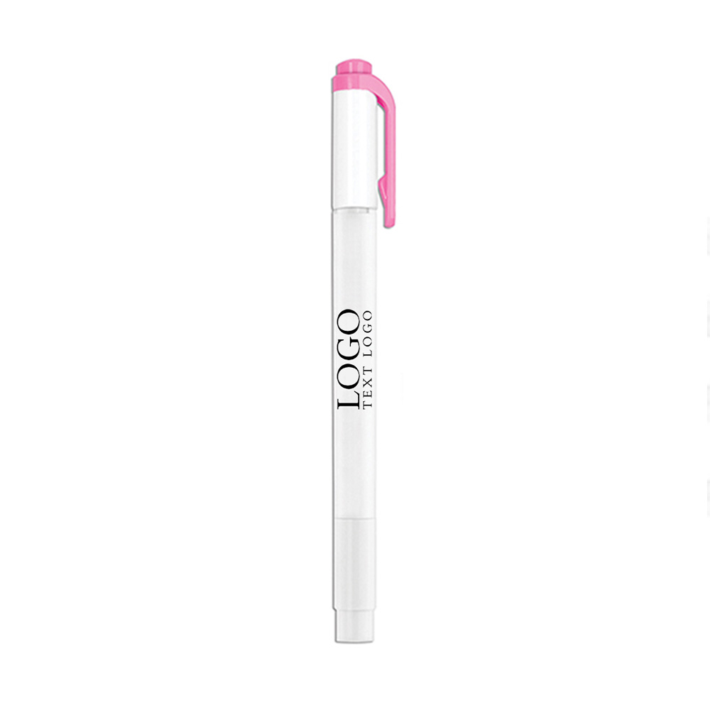 Zebra Double Ended Highlighter and Marker Pink with Logo