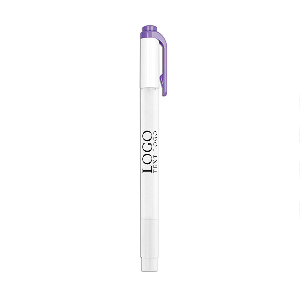 Zebra Double Ended Highlighter and Marker Purple with Logo