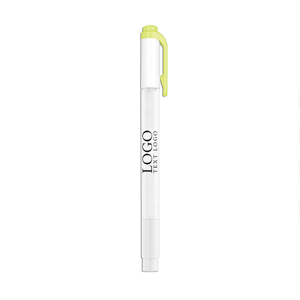 Zebra Double Ended Highlighter and Marker Yellow with Logo