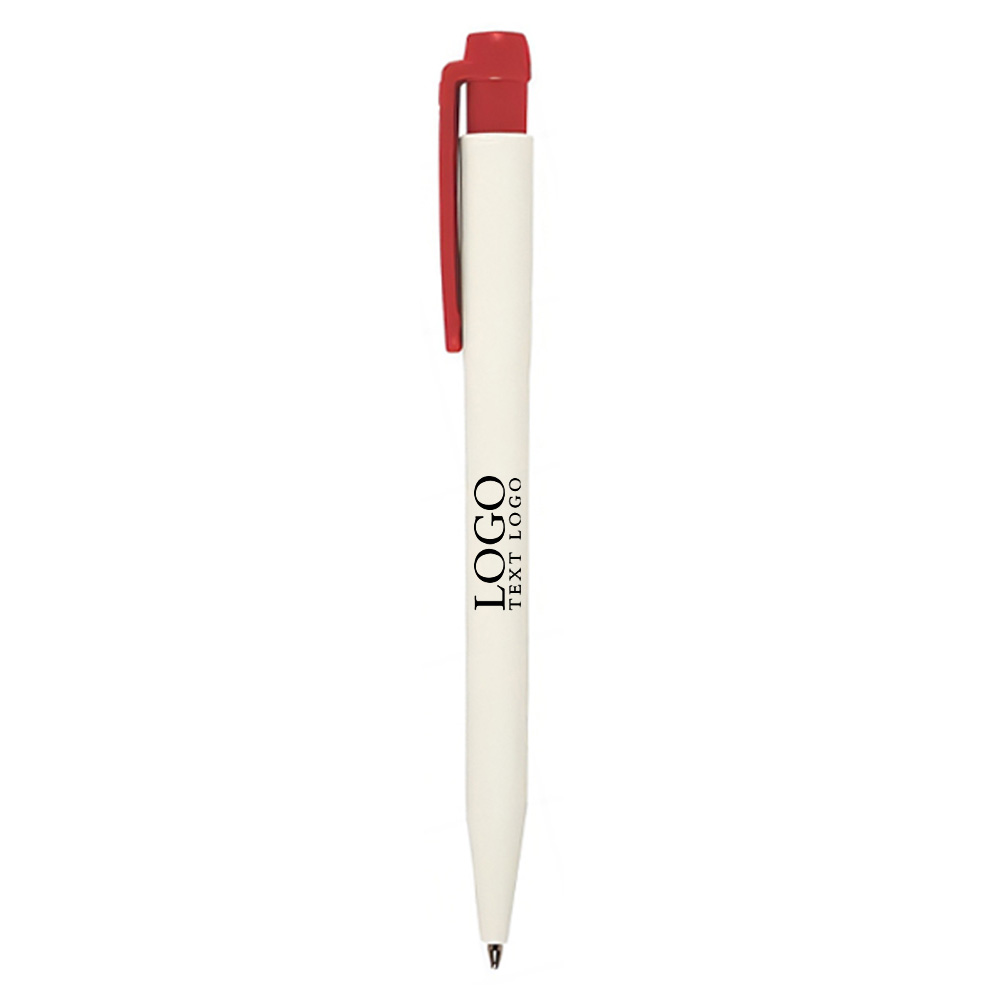 iPROTECT Plastic Antibacterial Pen Red with Logo