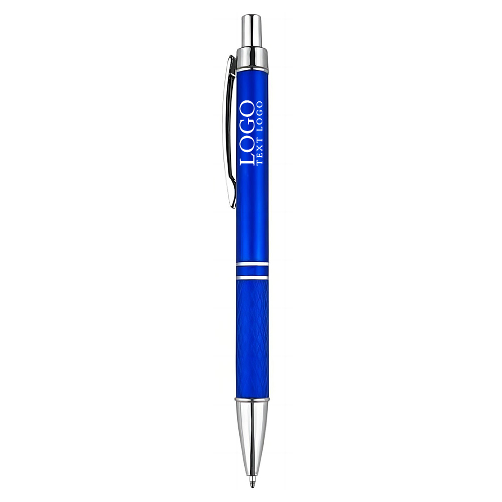 Blue Click Action Ballpoint Pen with Logo
