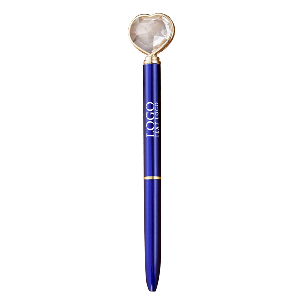 Heart Shaped Diamond Pen Navy Blue with Logo