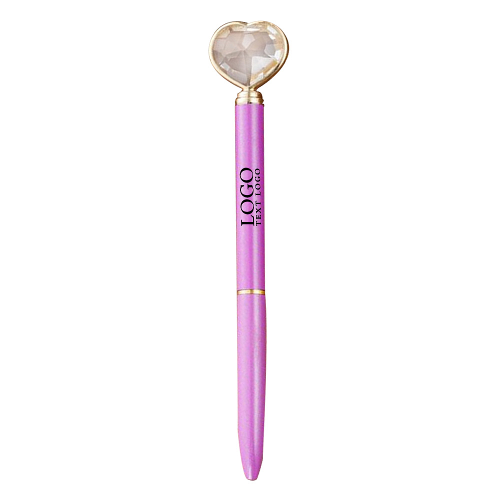 Heart Shaped Diamond Pen Purple with Logo