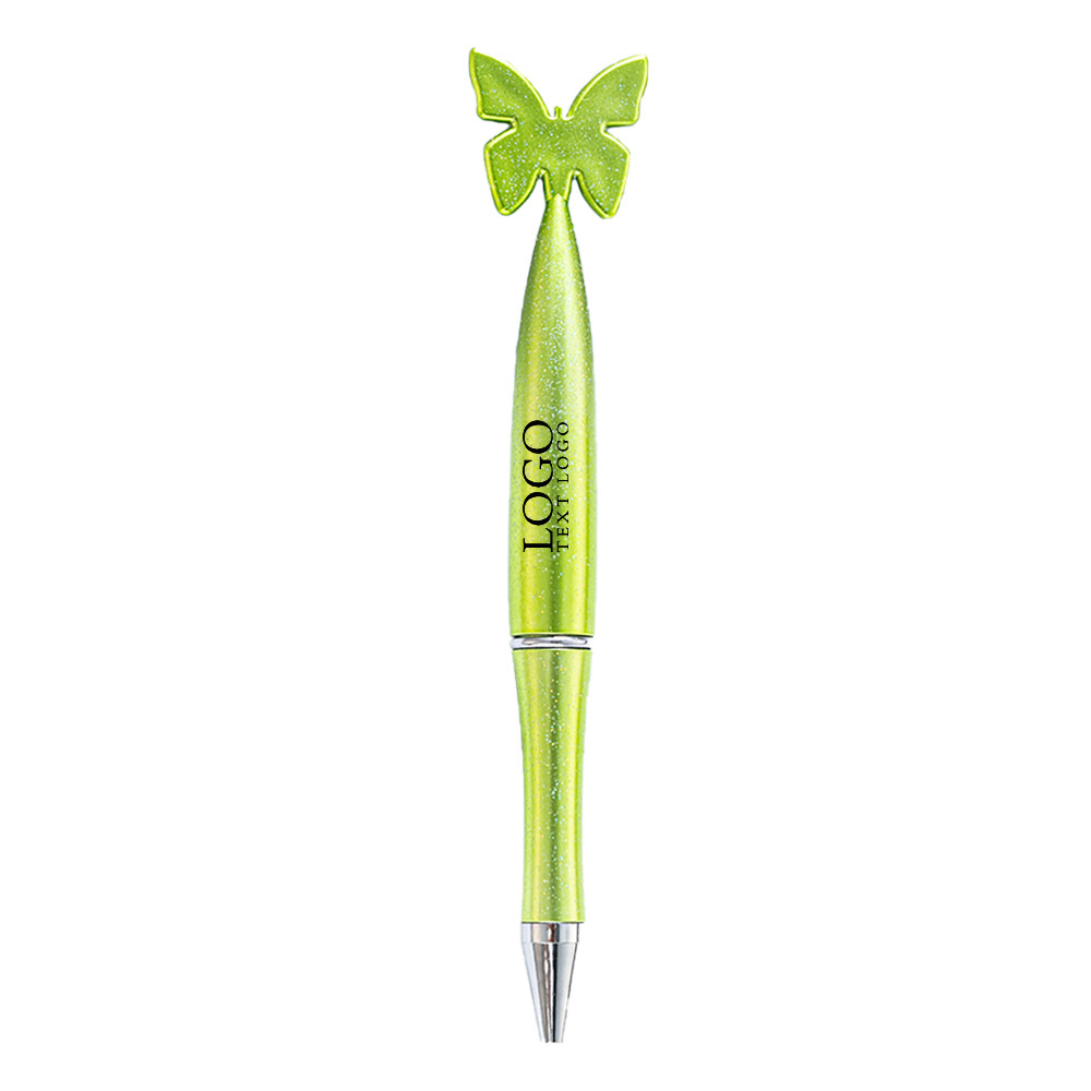 Promo Butterfly Top Rotating Pen Green