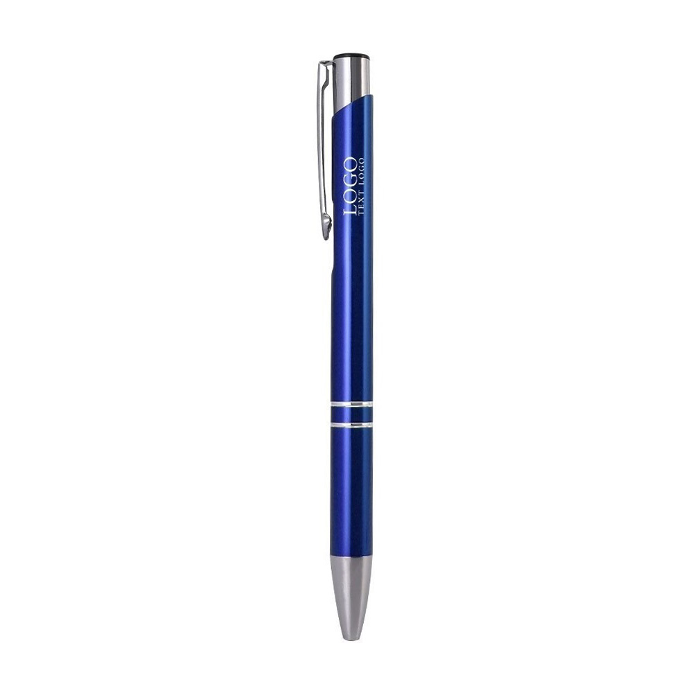 Retractable Metal Ballpoint Pen Blue with Logo