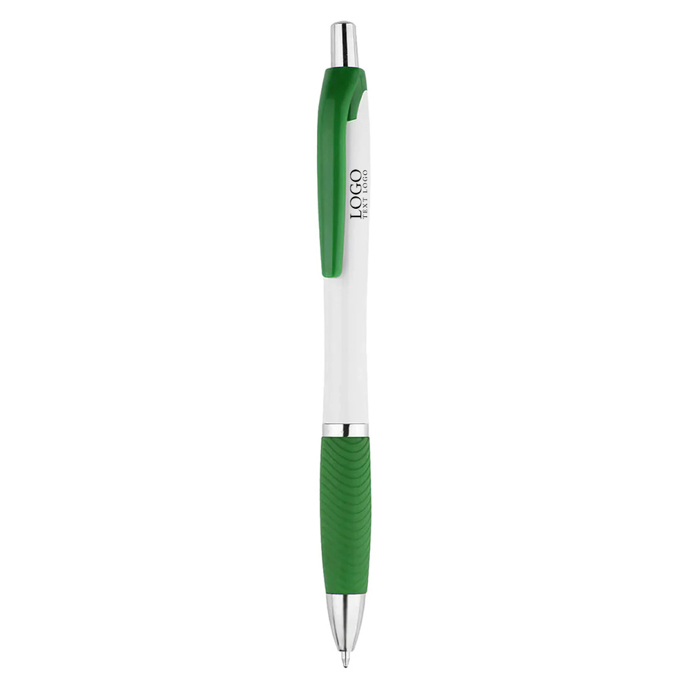 Shield Black Ink Ballpoint Pen Green with Logo