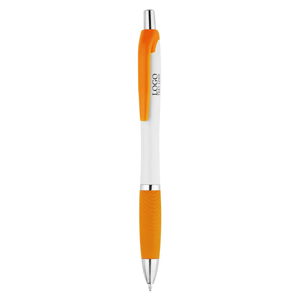 Shield Black Ink Ballpoint Pen Orange with Logo