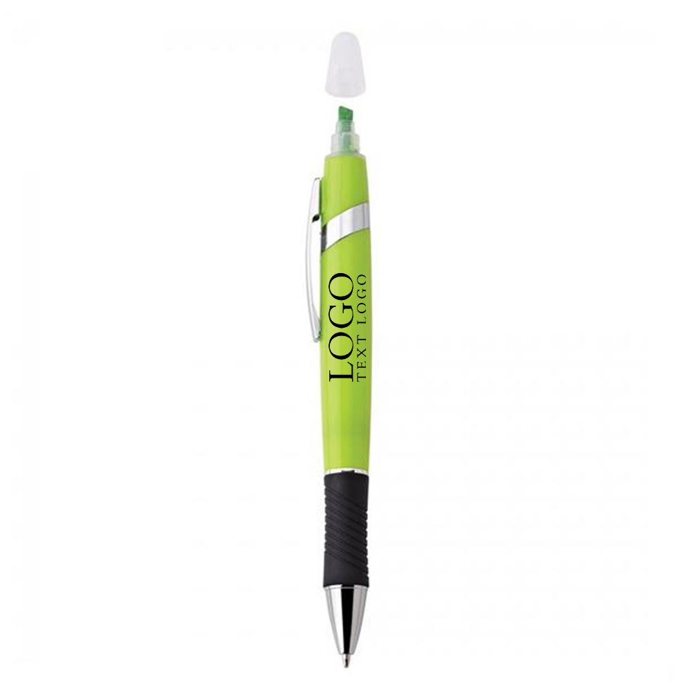 Viva Ballpoint Pen with Highlighter Lime with Logo