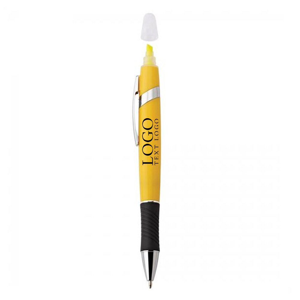 Viva Ballpoint Pen with Highlighter Yellow with Logo