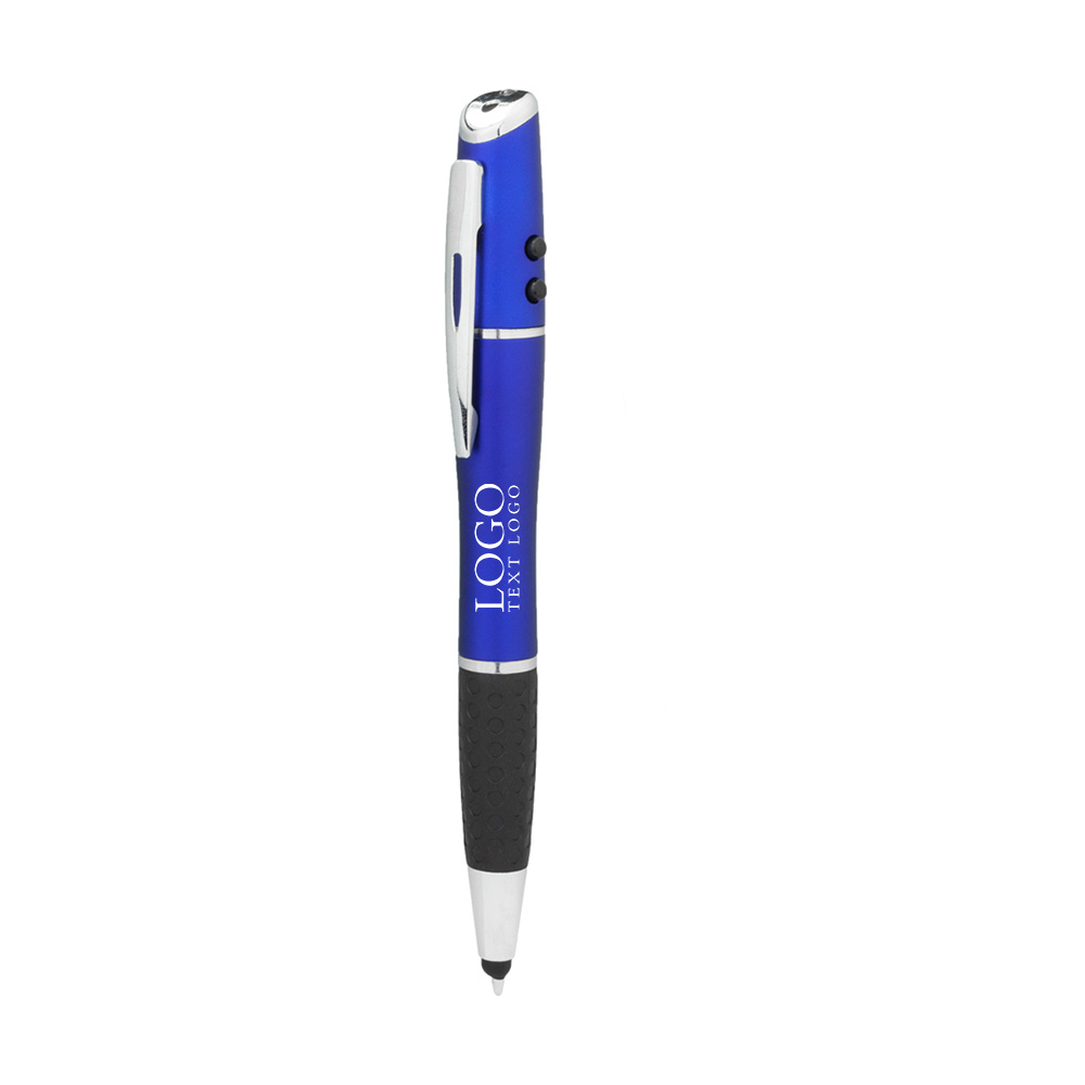 Aero Stylus Pen met LED-licht en laserpointer Blauw met logo
