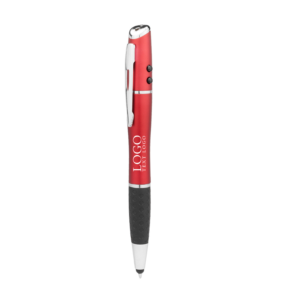 Aero Stylus Pen met LED-licht en laserpointer Rood met logo