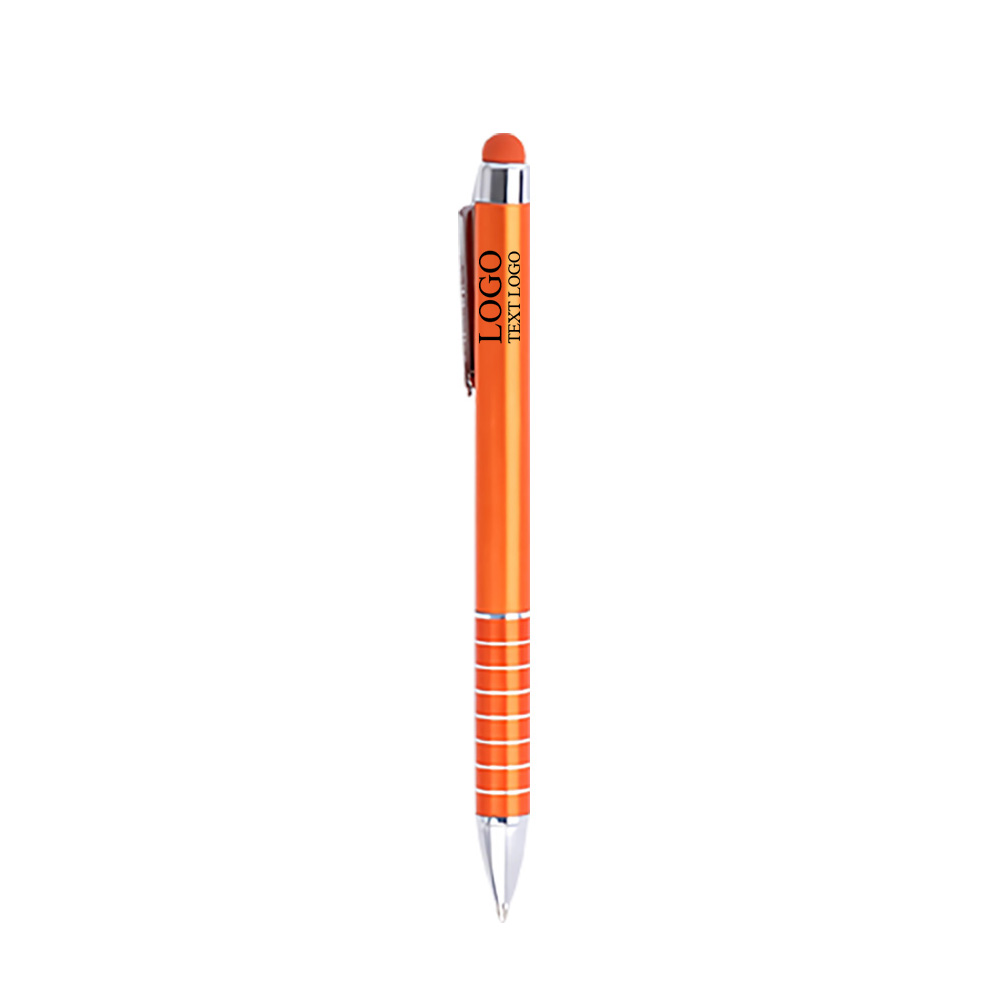 Custom-Twist-Metal-Pen-met-Stylus-Oranje
