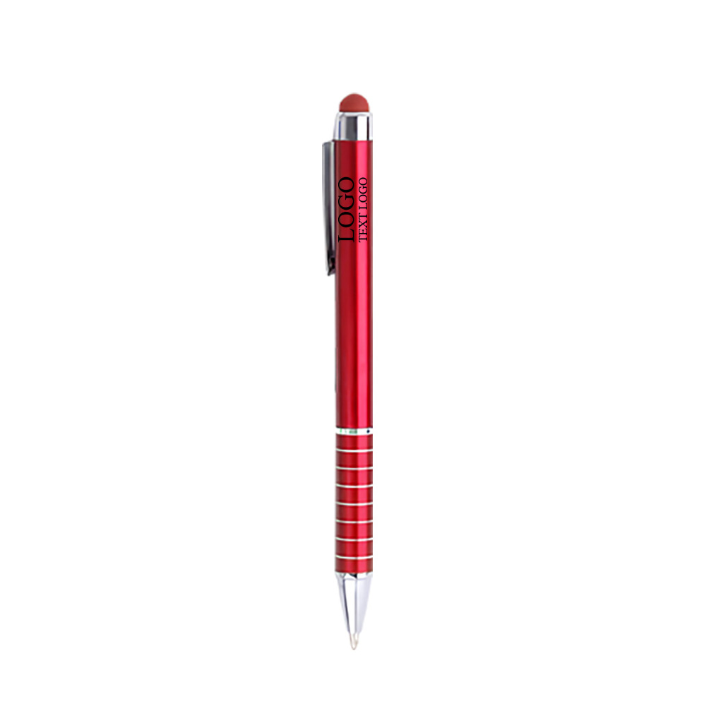 Custom-Twist-Metal-Pen-met-Stylus-Rood
