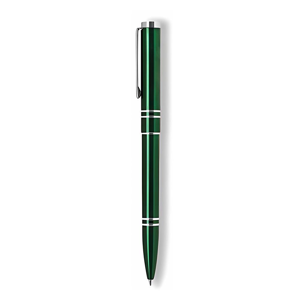 Green Twist Action Aluminum Ballpoint Pen With Colorful