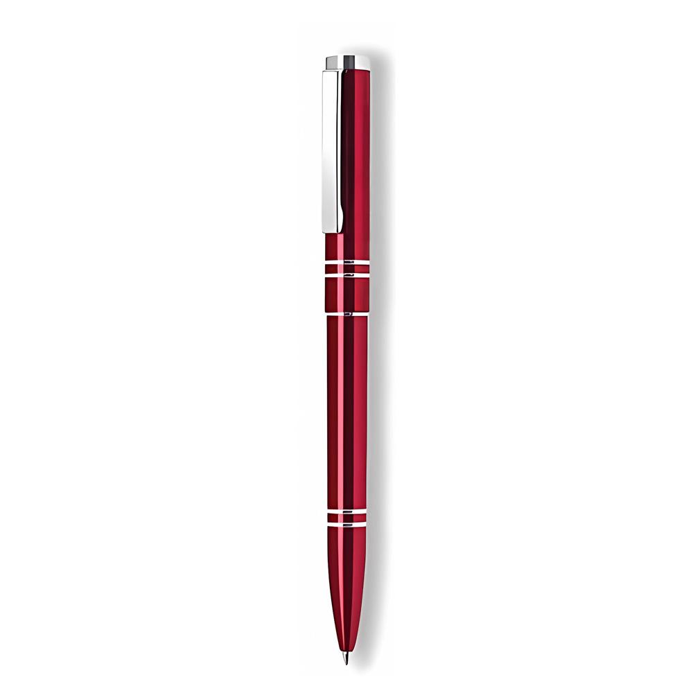 Red Twist  Action Aluminum Ballpoint Pen With Colorful