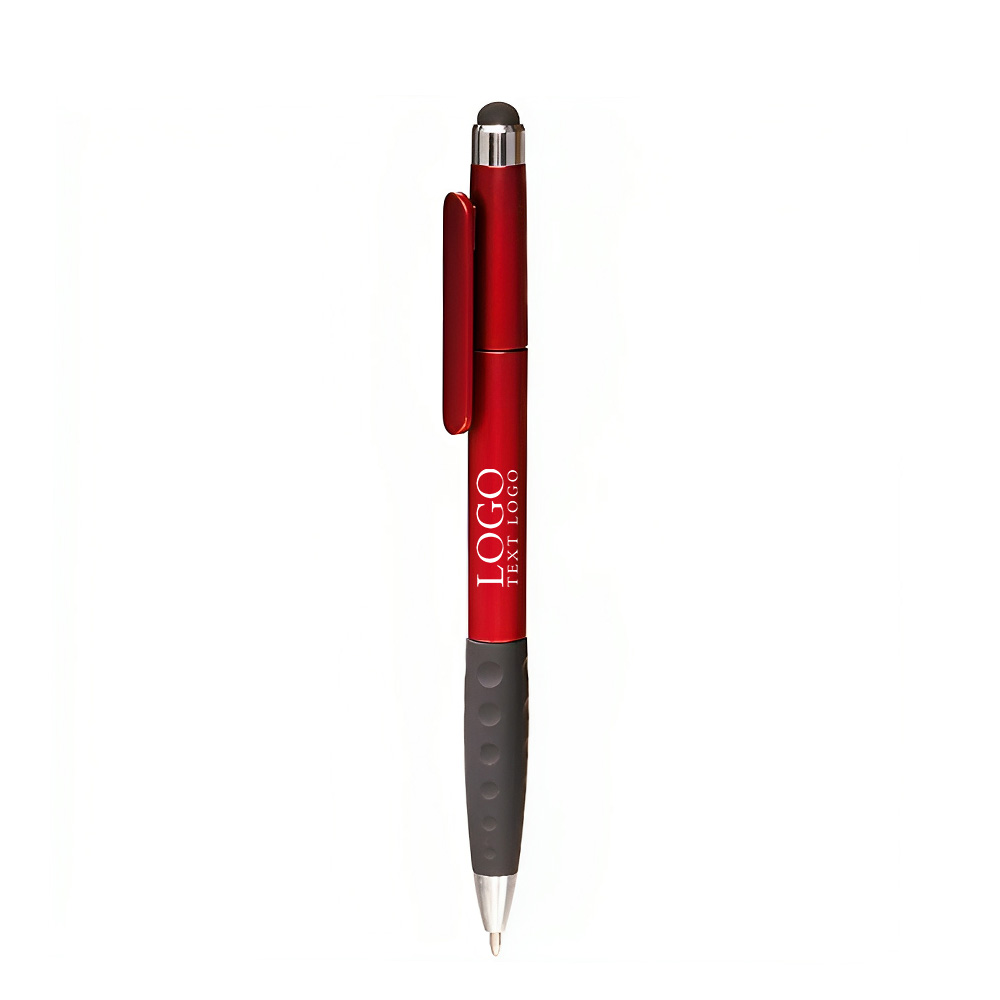 Twist Plastic Stylus Pen Red With Logo