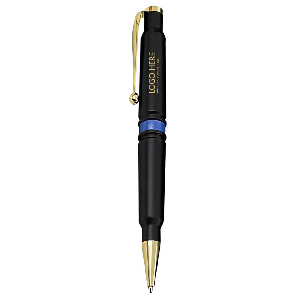 logo Baked Lacquer Abrasion Resistant Brass Frosted Twist Pen