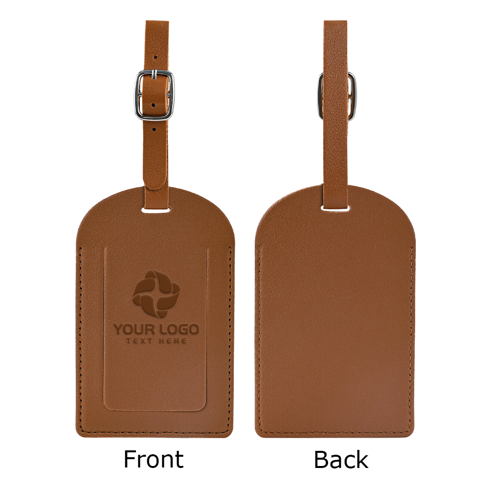 PU Leather Luggage Tags With Logo Brown