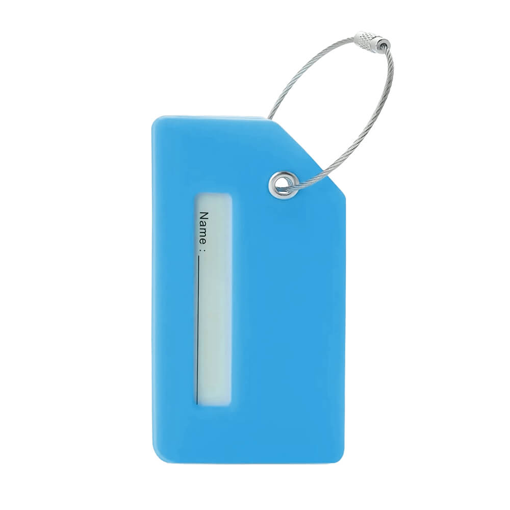 Bright Silicone Luggage Tags Light Blue