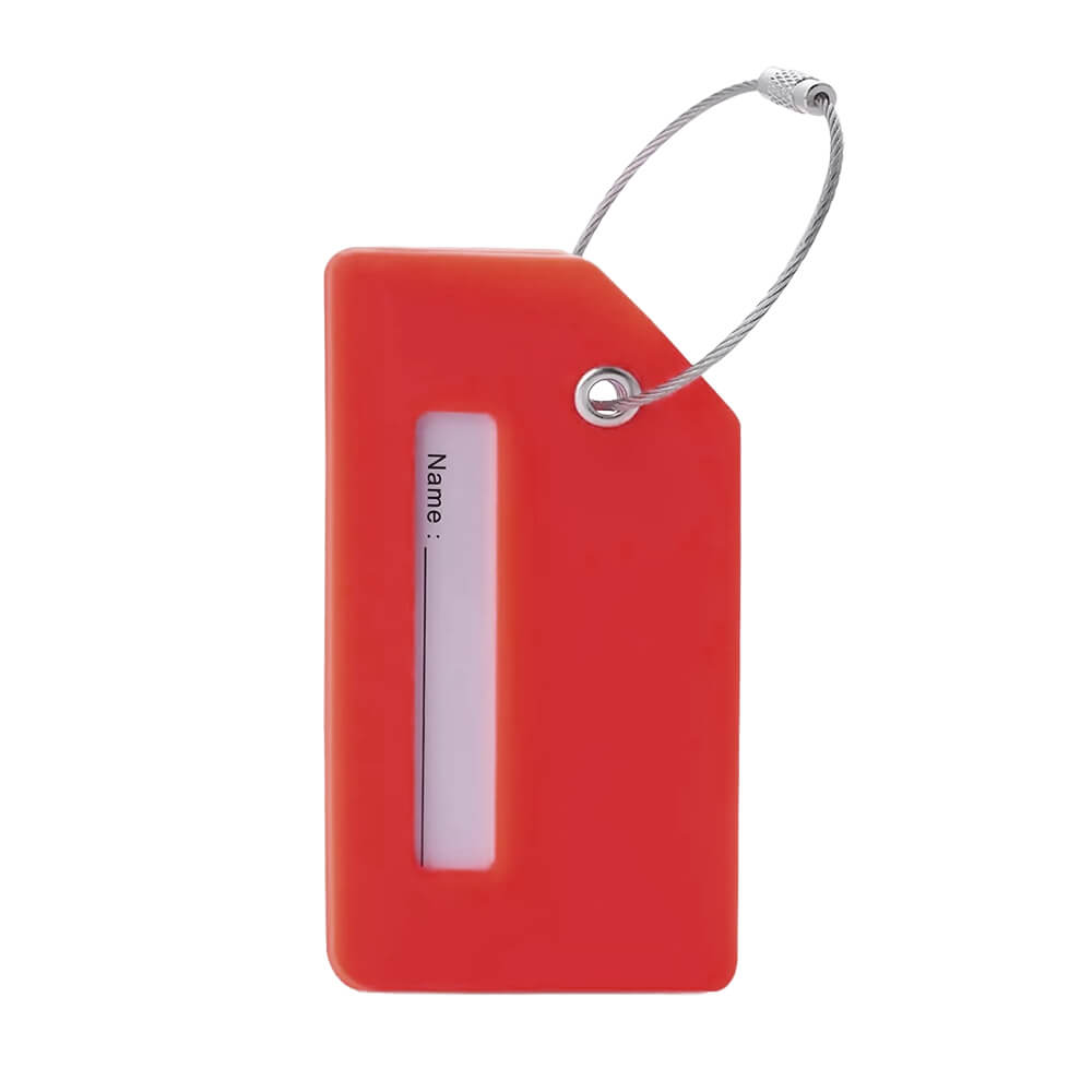 Bright Silicone Luggage Tags Red