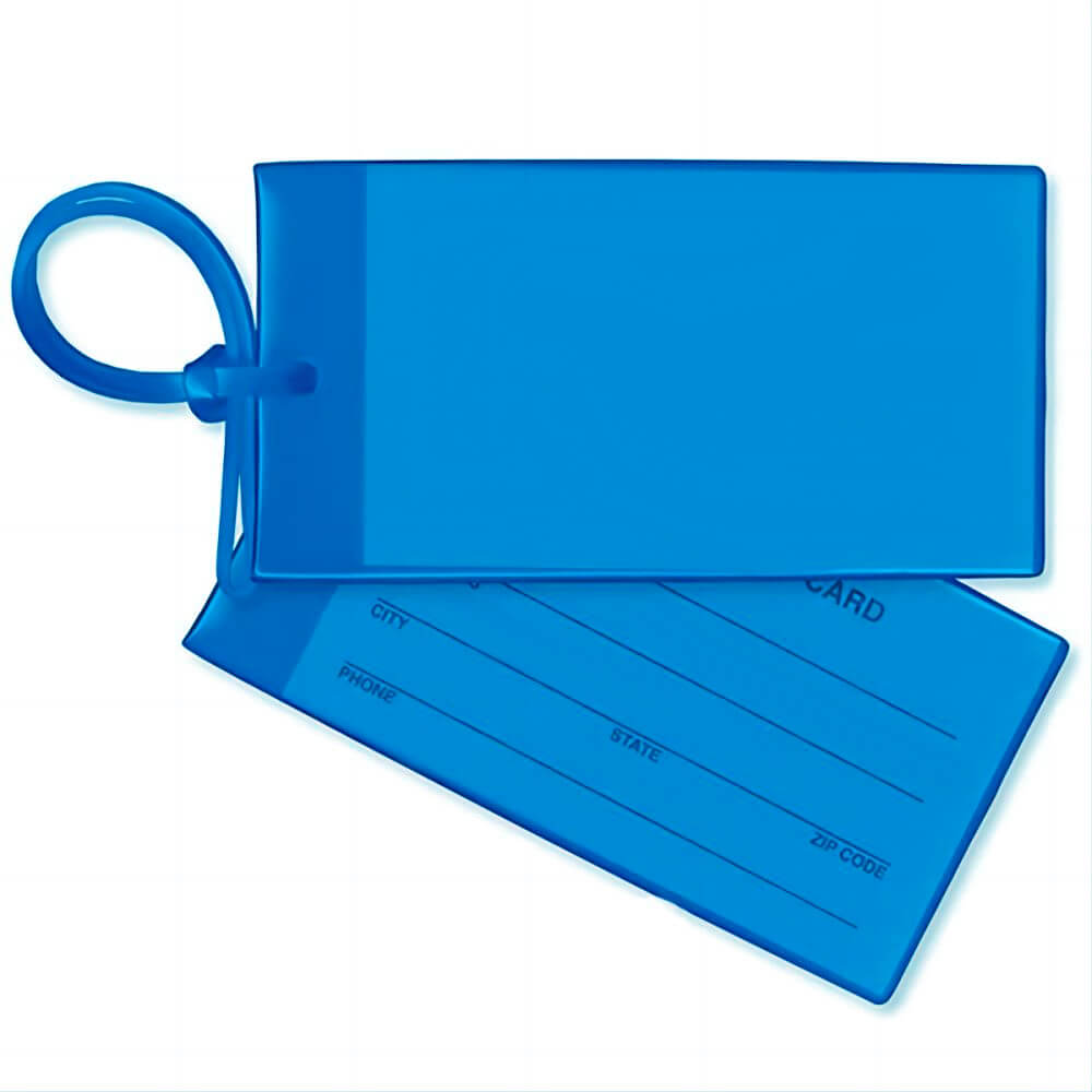 Colorful PVC Luggage Tags With Strap light blue