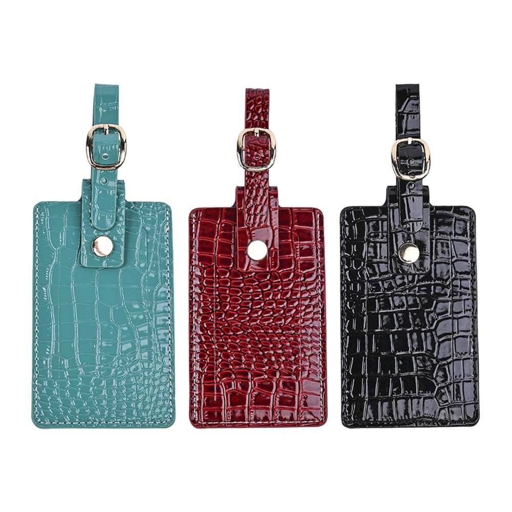Group shot of Crocodile Texture PU Leather Travel Tag