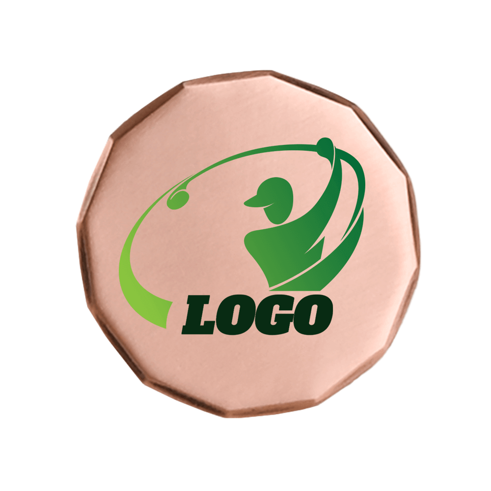 Custom 12-Sided Golf Ball Marker Copper with Logo