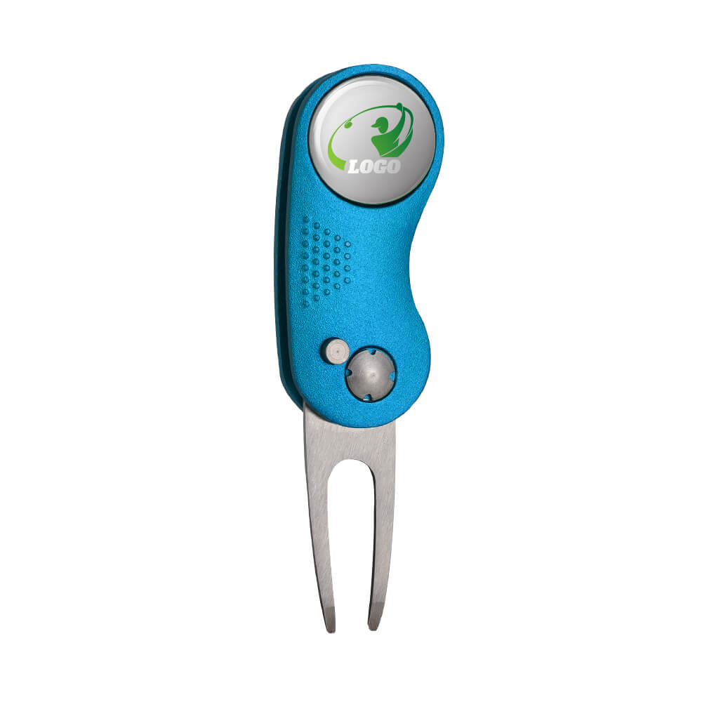 Custom Ball Marker Repair Tool Blue with Logo