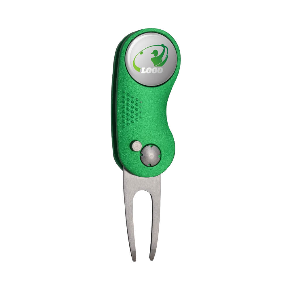 Custom Ball Marker Repair Tool Green with Logo