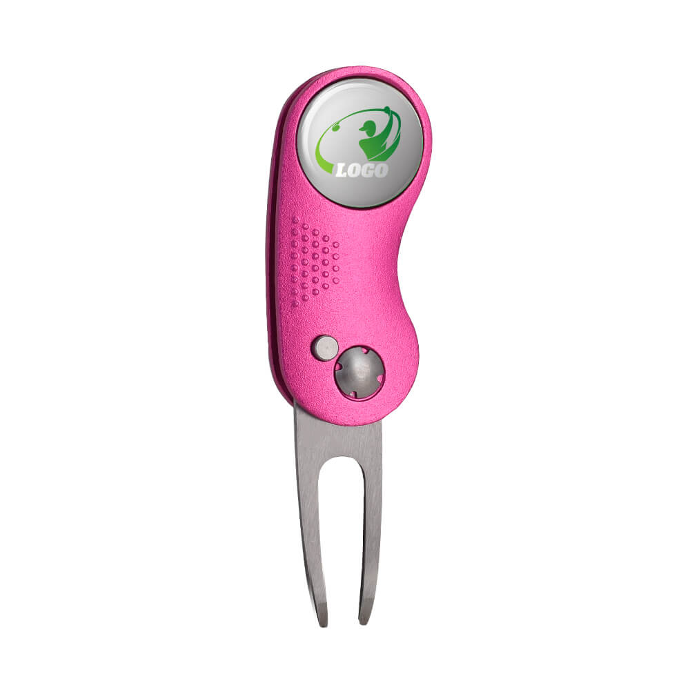 Custom Ball Marker Repair Tool Pink with Logo