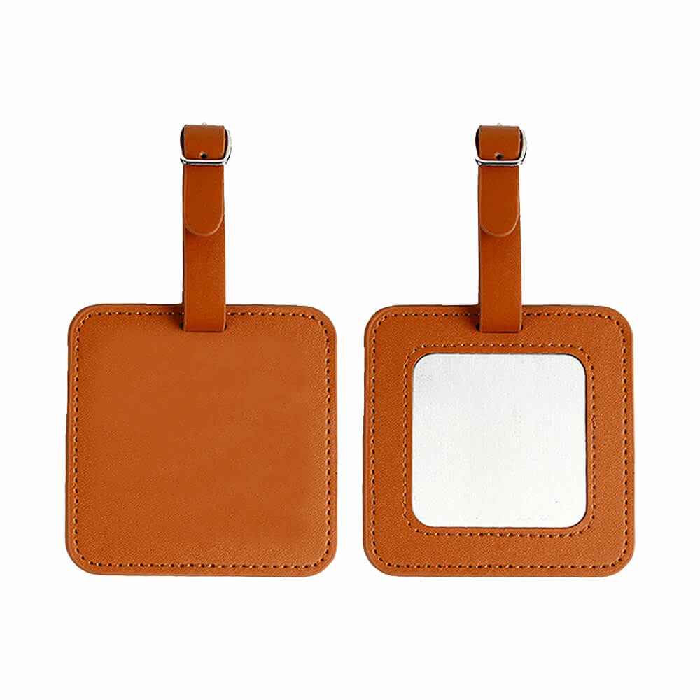 Exquisite PU Leather Golf Luggage Tag Brown with both side