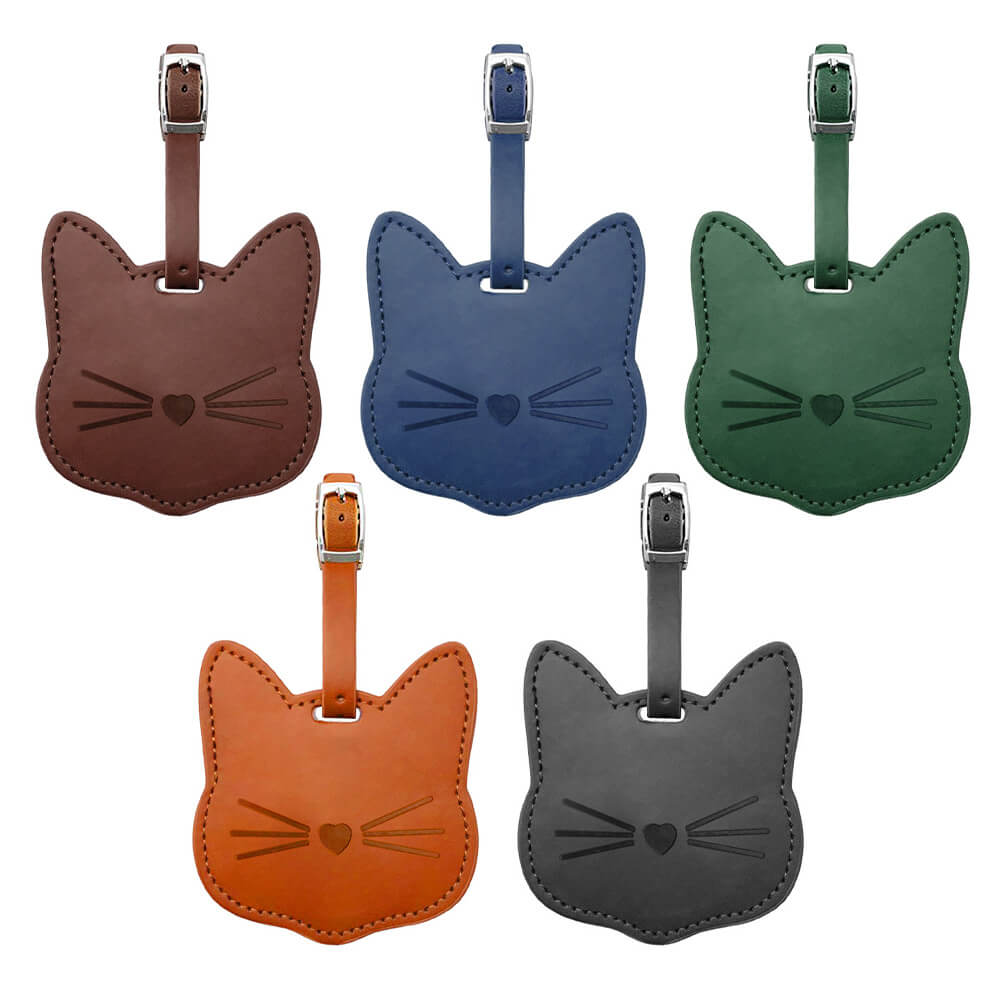 Group shot of Cute Cat Anti Lost Leather Luggage Tags Group shot of Cute Cat Anti Lost Leather Luggage Tags