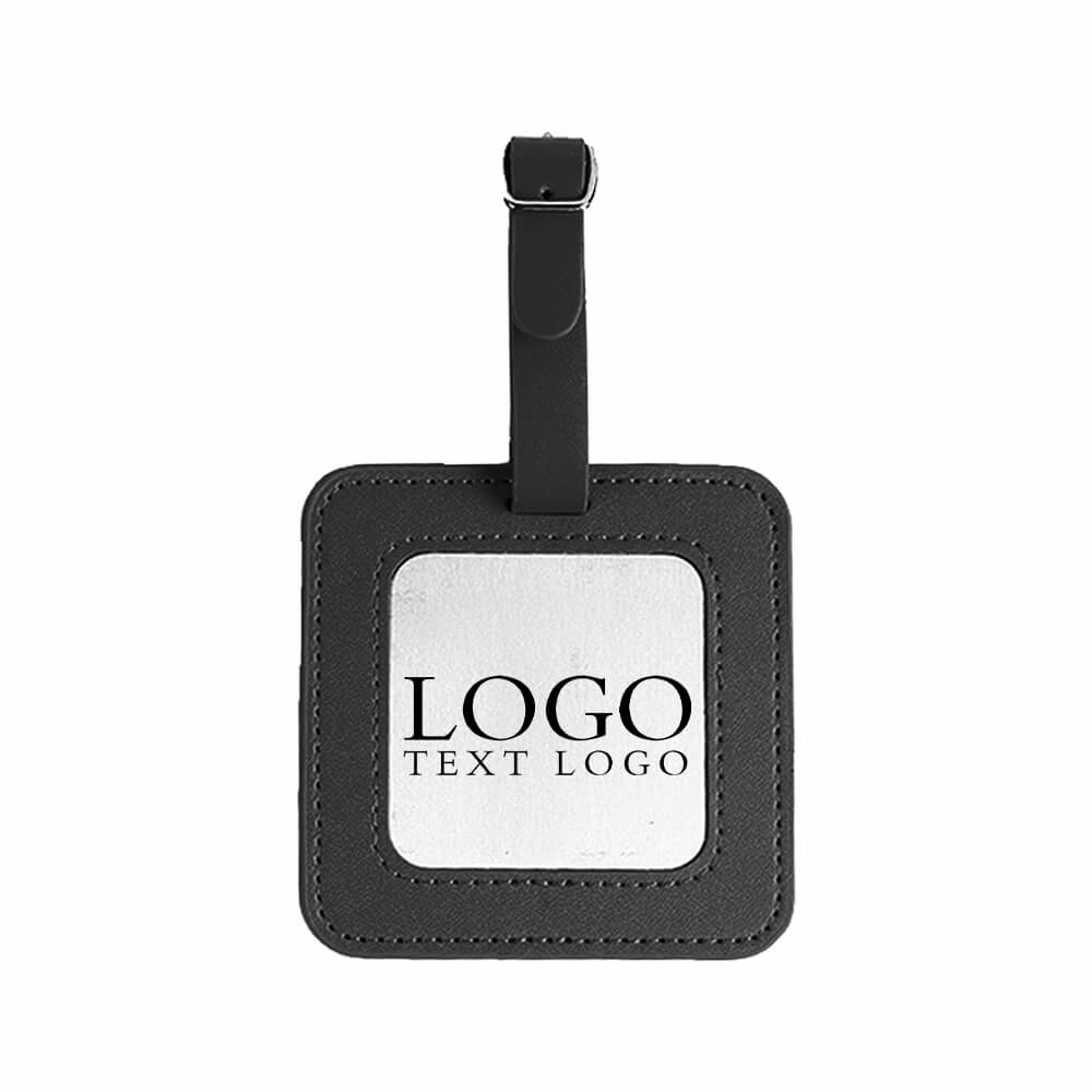 Exquisite PU Leather Golf Luggage Tag black with logo