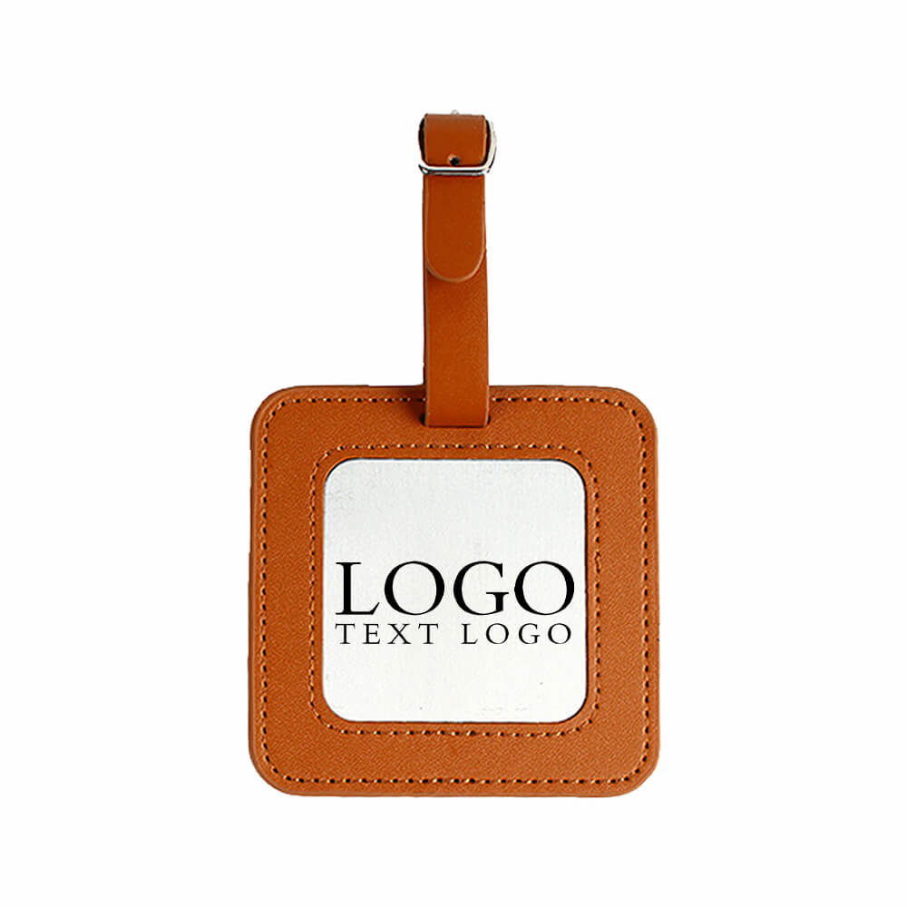 Exquisite PU Leather Golf Luggage Tag brown with logo