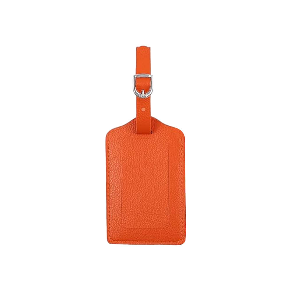 Classic Faux Leather Luggage Tag Orange