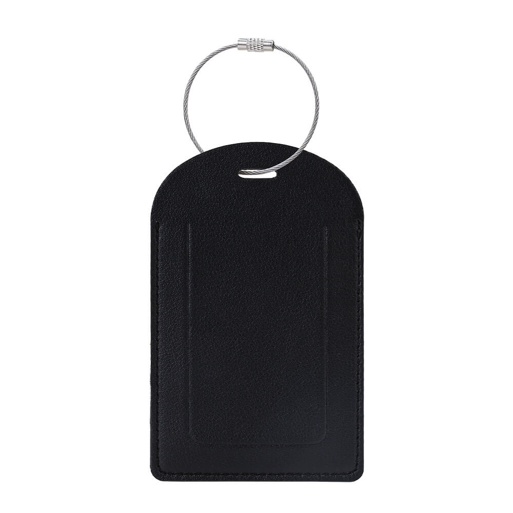 PU Leather Luggage Tag With Custom Logo Black PU Leather Luggage Tag With Custom Logo Black
