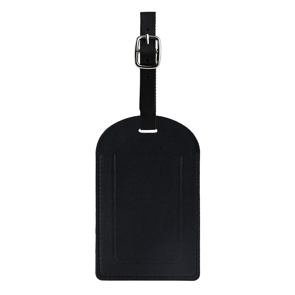 PU Leather Luggage Tags With Logo Black PU Leather Luggage Tags With Logo Black