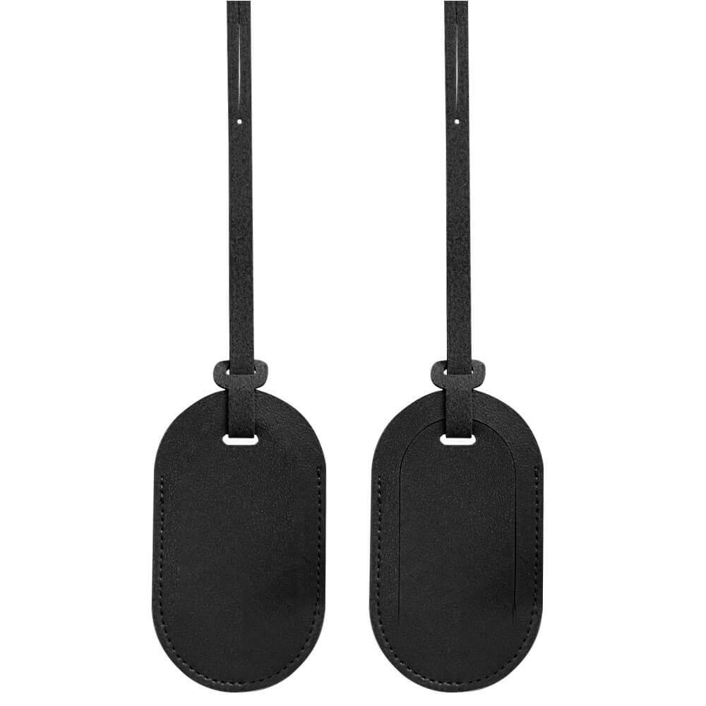 PU Leather Airplane Luggage Tag with Flap Black PU Leather Airplane Luggage Tag with Flap Black