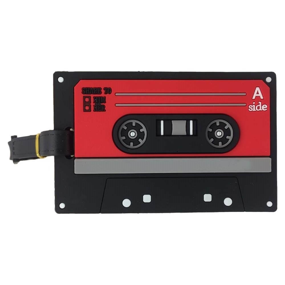 PVC Soft Audio Tape Luggage Tags Red/Black PVC Soft Audio Tape Luggage Tags Red/Black