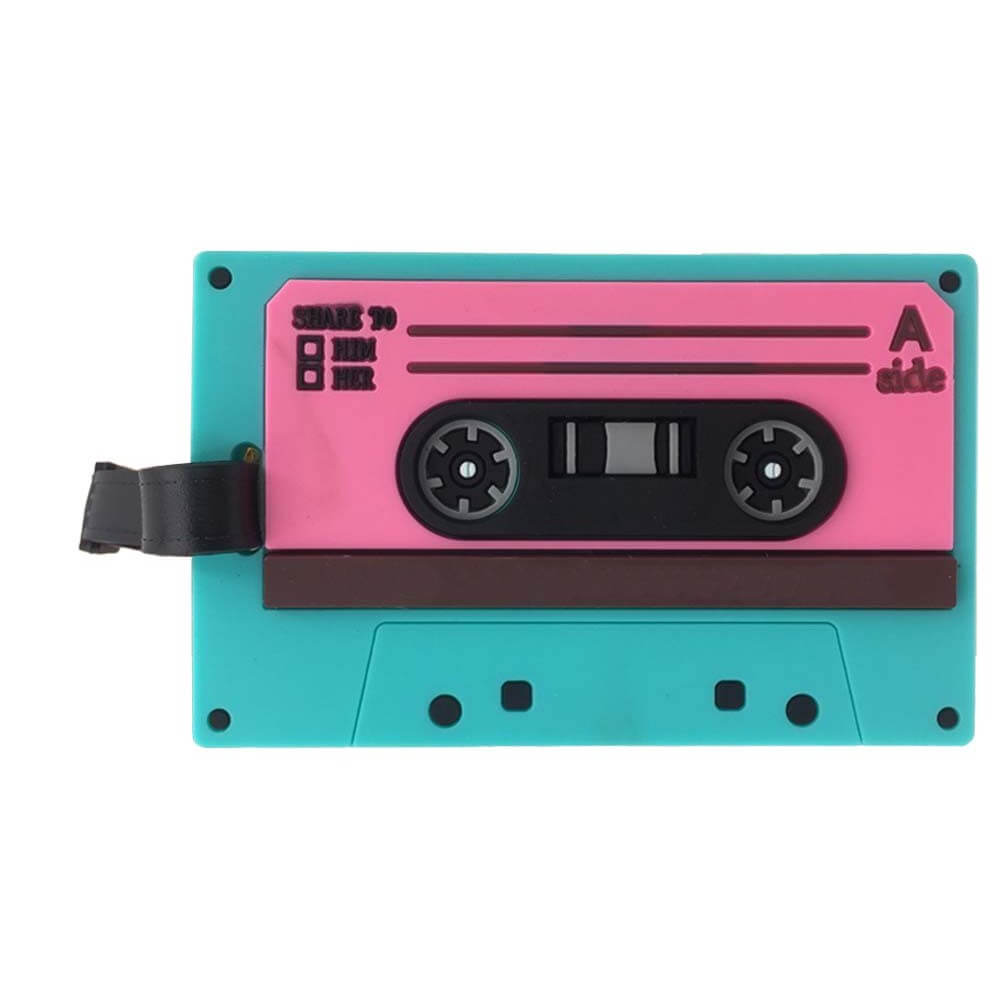 PVC Soft Audio Tape Luggage Tags Pink/Blue PVC Soft Audio Tape Luggage Tags Pink/Blue