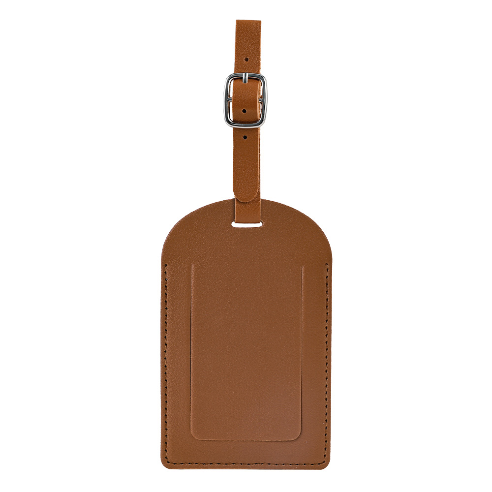 PU Leather Luggage Tags With Logo Brown PU Leather Luggage Tags With Logo Brown