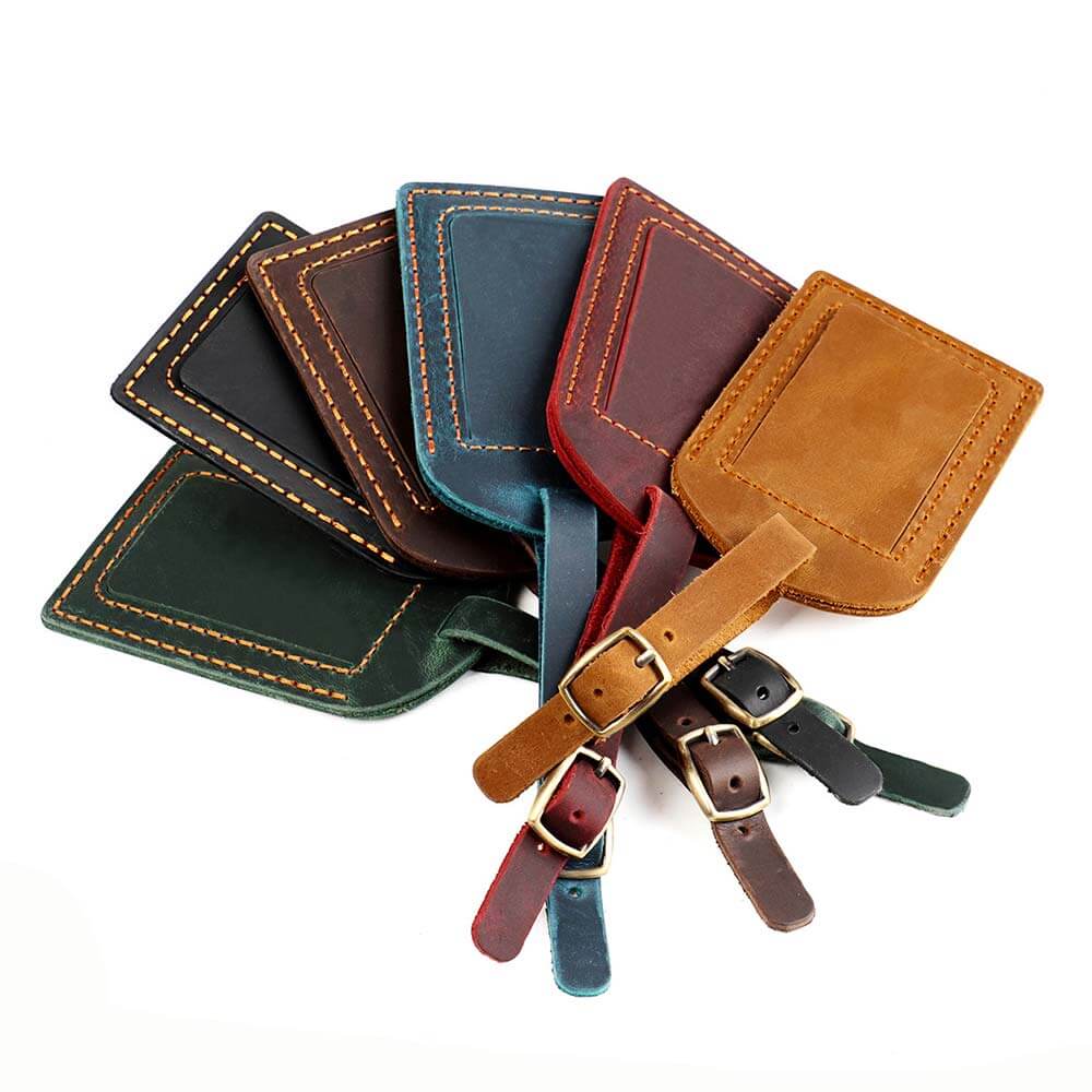 Multicolor Crazy Horse leren bagagelabel Multicolor Crazy Horse leren bagagelabel