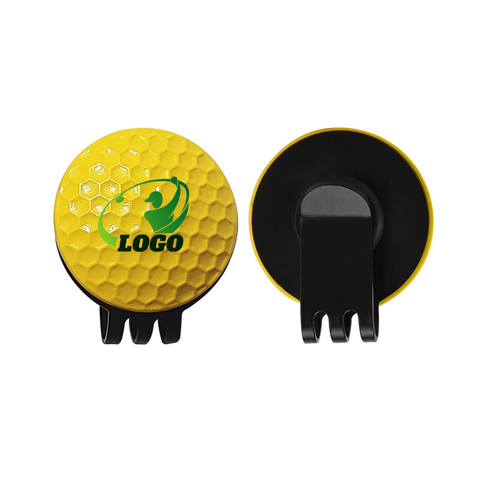 Custom Golf Ball Marker with Black Hat Clip Both Side