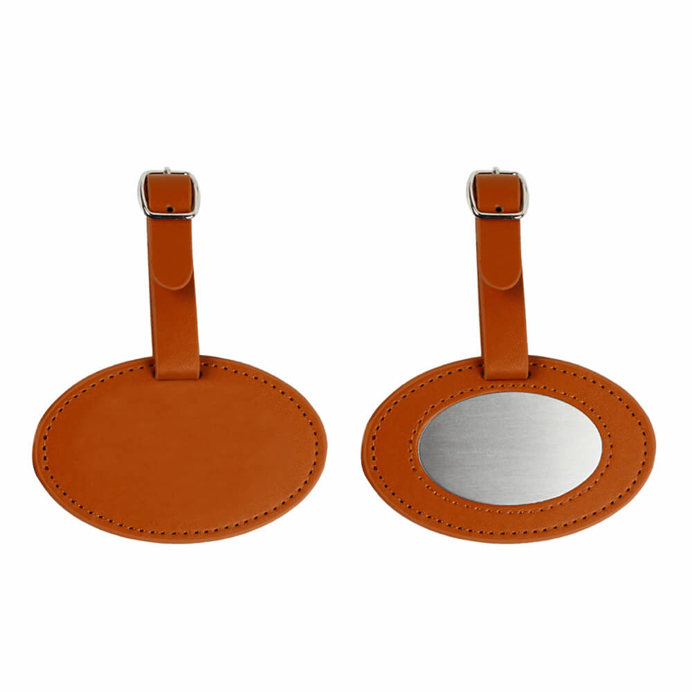 Metal Chic Minimalist Luggage Tag Brown