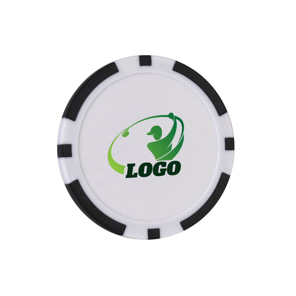 Custom Plastics Poker Chips Ball Marker Black with Logo Custom Plastics Poker Chips Ball Marker Black with Logo